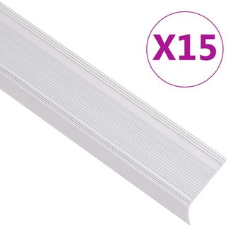 vidaXL Perfiles De Pelda&ntilde;os Forma De L 15 Uds Aluminio Plata 90 Cm Vidaxl