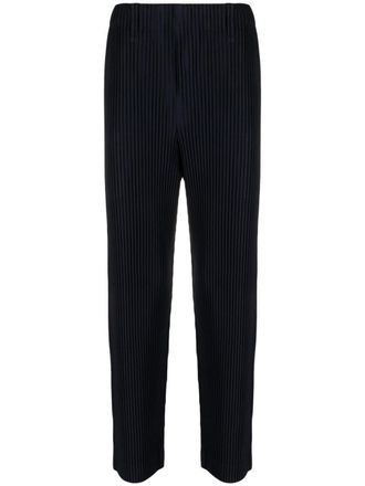 Issey Miyake Pantaloni affusolati con pieghe - Blu
