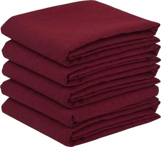 vidaXL Tela Para Mesa 5 Uds. Rectangular Rojo Vino 110 X 140 Cm Vidaxl