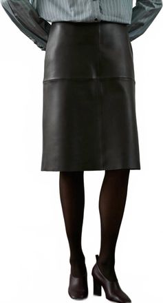SOEUR Gwen Leather Skirt In Brown Grey