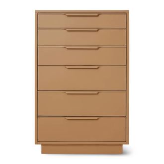 HKliving Kommode mit 6 Schubladen, camel