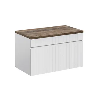 Petits Meubles Mueble bajo lavabo 80cm y encimera tableros laminados blanco