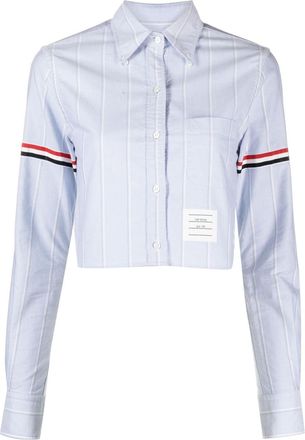 Thom Browne RWB-stripe cotton shirt - women - Cotton - 38 - Blue