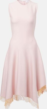 Alexander McQueen Abito midi asimmetrico con pizzo