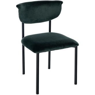 Clp Silla De Comedor De Terciopelo Gambell Verde Oscuro