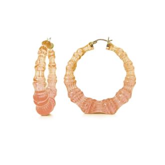 Gold & Honey Womens Lucite Bamboo Hoop Earrings In Autumn Leaves