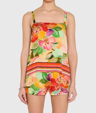 Amanda Uprichard Keyshia Top In Dominica Scarf Print
