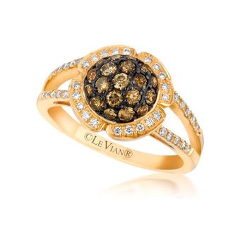 Le Vian Ladies Chocolate Cluster Rings in 14K Honey Gold