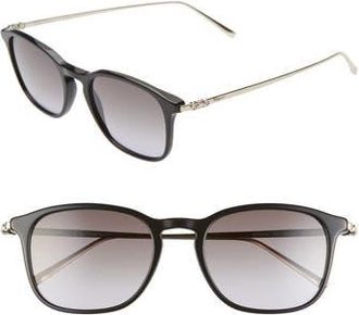 Ferragamo Salvatore Ferragamo Classic Logo 53mm Gradient Rectangle Sunglasses in Black at Nordstrom Rack