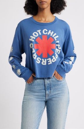 Daydreamer Red Hot Chili Peppers Long Sleeve Cotton Graphic T-Shirt in Denim at Nordstrom, Size X-Small