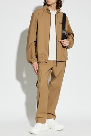 Moncler Trousers With Side Stripes, Mens, Brown