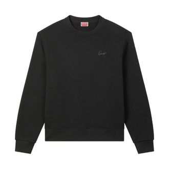 Kenzo Sudadera con cuello redondo bordada de la firma - Sweatshirts & Hoodies - Hombre - Negro - 2XL
