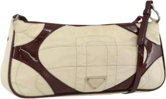 Prada Pre-owned Shoulder Bags, female, White, Size: ONE SIZE Pre-owned Vintage Nylon Shoulder Bag