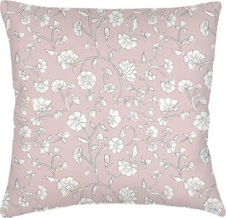 Anaya with Love Jaipur Floral Linen Euro Pillow with Down Alternative Insert in Brown at Nordstrom, Size 26X26