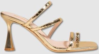 Mi-Mai Sorento Square Toe Leather Sandal in Gold at Nordstrom, Size 8