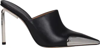 Off-white Black Leather High Heel Womens Pumps
