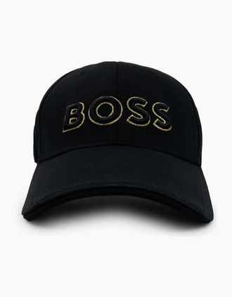 HUGO BOSS Mens Hugo Boss Knitted-piqu&eacute; Six-panel Cap With Embroidered Logo Black 003 - Size: OS