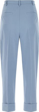 Hebe Studio Pleated Wide-Leg Trousers - Blue