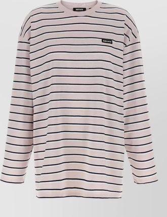 Rotate crew neck long sleeve striped top