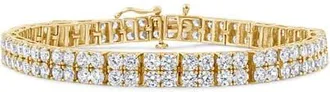 House of Brilliance 14K Yellow Gold 10.0 Cttw Diamond 2 Row Tennis Bracelet at Nordstrom