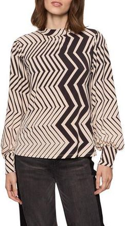 Sanctuary Mixed Print Top in Frost White at Nordstrom Rack, Size Xx-Small