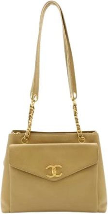 Chanel Pre-owned Shoulder Bags, female, Beige, Size: ONE SIZE Pre-owned Vintage Shoulder Bag