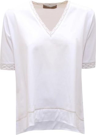 D.exterior Lurex Jersey T-Shirt - Dames - T-shirts - Wit - S - Tops