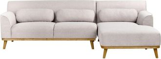 Beliani Beliani - Fabric Left Corner Sofa Tufted Finished Back Light Grey Simos