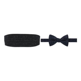 Trafalgar Store Mystere Metallic Star Light Cummerbund & Bow Tie Bundle in Black at Nordstrom