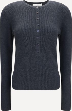 Lisa Yang Airi Henley Sweater in cotton and cashmere Female 2
