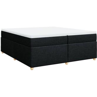 vidaXL Vidaxl - Cama Box Spring Con Colch&oacute;n Tela Negro 200x200 Cm