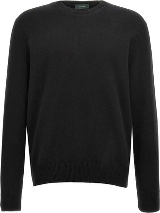 Zanone Crewneck Sweater - Heren - Ronde hals truien - Zwart - L - Wol - Truien & Vesten
