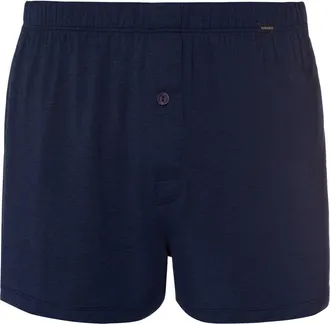 Hanro Casuals Single Jersey Boxers With Button Fly in Deep Navy at Nordstrom, Size Xx-Large