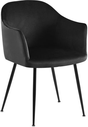Clp Silla de comedor con reposapi&eacute;s en terciopelo negro
