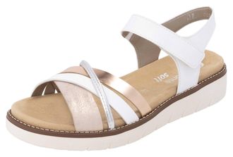 Remonte Riemchensandale REMONTE, Damen, Gr. 36, rosa (wei&szlig;, ros&eacute;goldfarben), Lederimitat, Schuhe Riemchensandale, Keilabsatz, Sommerschuh, Sandalette mit hera