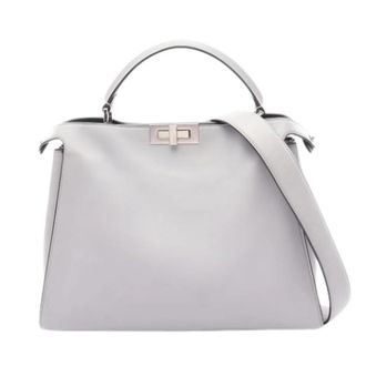 Fendi Pre-owned Vintage Handbag - Dames - Vintage Handtas - Grijs - ONE Size - Leer - Vintage