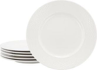 Elama Ophelia 6 Piece Stoneware Dinner Plate Set in White at Nordstrom