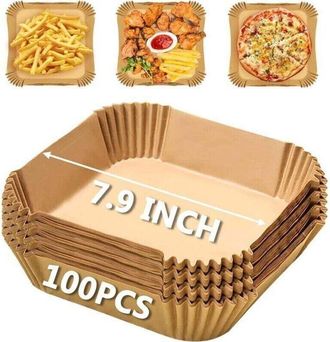 OEM 100 Hojas De Papel Pergamino Para Freidoras De Aire, 7,9 Pulgadas, Antiadherente, Resistente A La Grasa