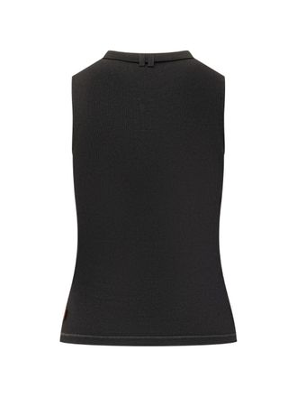 Diesel Ribbed Knit Tie Detail Tank Top - Black