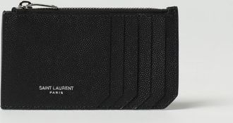 Saint Laurent Portacarte di credito in pelle grain de poudre