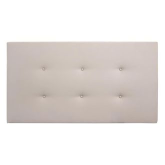 Deco Wood Cabecero tapizado de polipiel con botones en color marr&oacute;n de 150x80cm