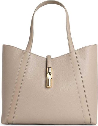 Furla Shopping Goccia Linen Leather Bag