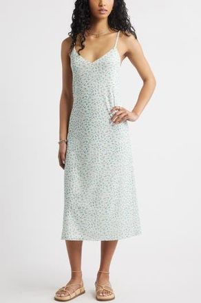 BP. Floral Print Slipdress in Ivory- Blue Maggie Floral at Nordstrom Rack, Size Xx-Large