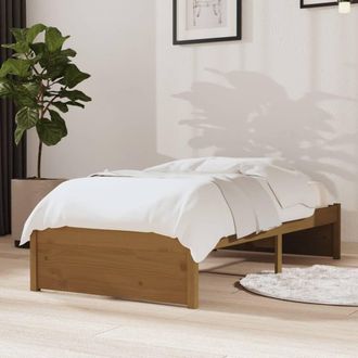 Berkfield Home Bed Frame Honey Brown Solid Wood 75x190 cm Small Single