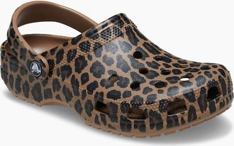Crocs Womens Crocs Classic Animal EVA Womens Sepia/Leopard Clogs - Brown - Size: UK 7 / eu 41/42 / us m8w10