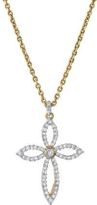 LuvMyJewelry Heavens Whisper 10K Gold Diamond Cross Pendant - 0.25 CT in 10K Yellow Gold at Nordstrom