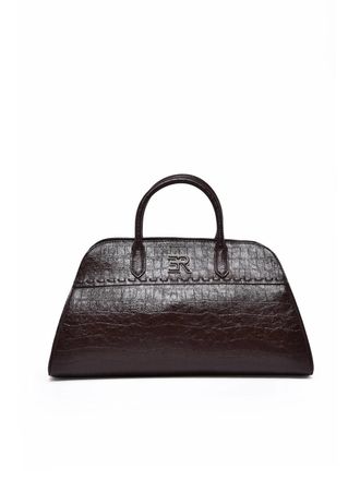 Ermanno Scervino Brown Polyurethane Crocodile Handbag