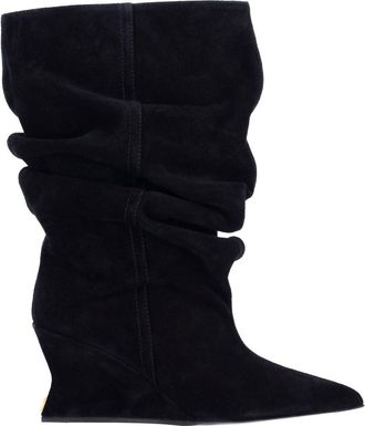 Balmain Stivaletti Zeppa In Suede