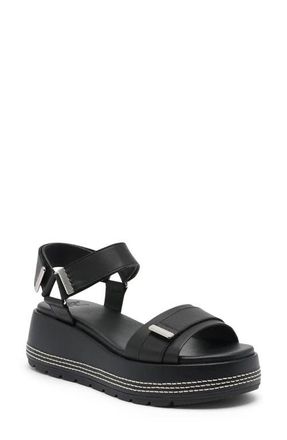 Sorel Sunpeak Ankle Strap Platform Sandal in Black/Black at Nordstrom, Size 10.5