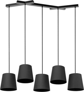 Lucande Lucande - L&aacute;mpara Colgante thamila En Negro De Textura, Tela, Tejido, Seda